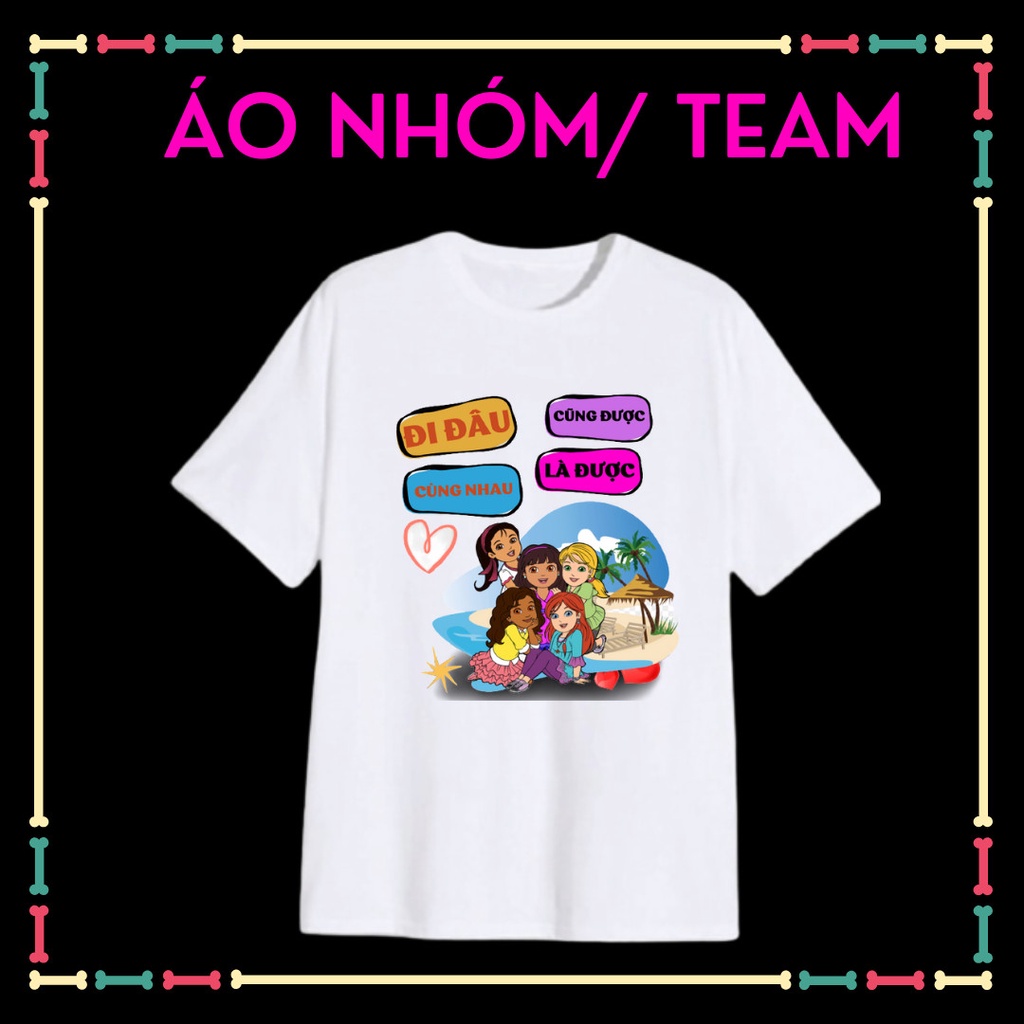 Áo Thun nam nữ phôm rộng, màu trắng, đủ size áo. áo đồng phục du lịch cho nhóm, team, công ty