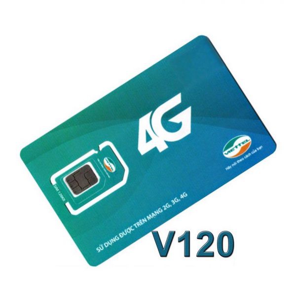SIM 4G VIETTEL V120 [Miễn phí tháng đầu], 60GB/tháng, miễn phí nội mạng, 50 phút ngoại mạng - SIM V120 tài khoản 0Đ