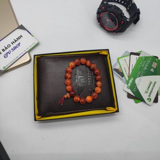 Ví Da Nam, Ví Nam CEFIRO Da Bò Nguyên Miếng Dáng Ngang Full Hộp (BH 12tháng)