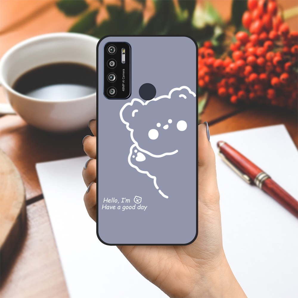 Ốp lưng Vsmart Joy 3/Joy 4/Active 3/Bee 3/Live/...dẻo đen hình Gấu Hello