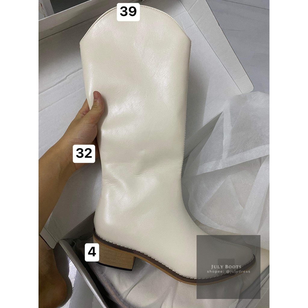 sẵn 36 đen BOOTS CAO BỒI KIỂU MŨI NHỌN da vân dày dặn mịn hàng loại đẹp hộp lớn- ORDER | BigBuy360 - bigbuy360.vn