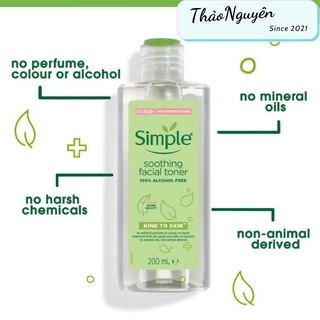 Nước hoa hồng lành tính Simple Kind To Skin Soothing Facial Toner