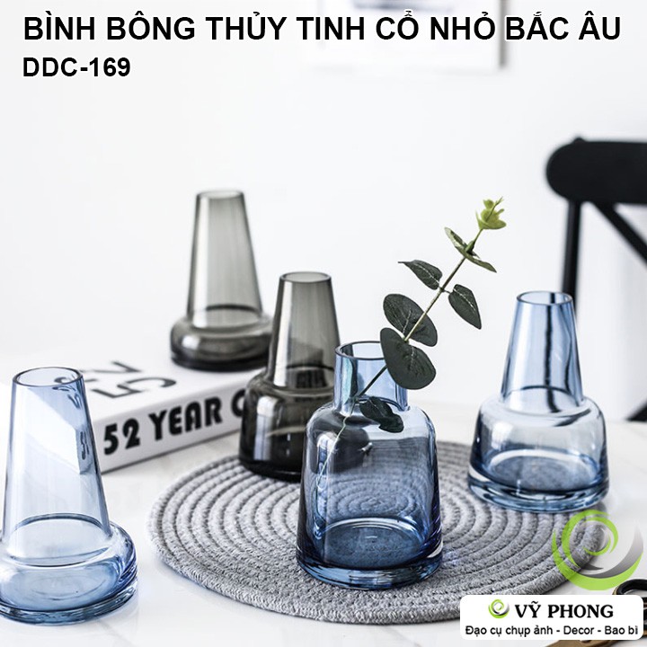 BÌNH BÔNG BÌNH HOA THỦY TINH CỔ NHỎ CẮM HOA DECOR LỌ HOA TRANG TRÍ ĐẠO CỤ CHỤP ẢNH SẢN PHẨM INS DDC-169