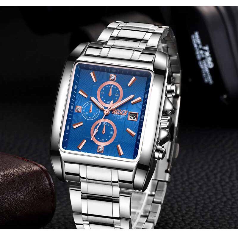 Đồng hồ nam BOSCK B0S04 mặt vuông Thu Hút Vạn Ánh Nhìn | BigBuy360 - bigbuy360.vn