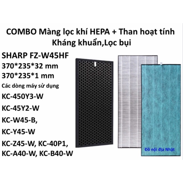 Combo Mang Sharp Hepa Than Hoạt Tinh Kc W45 Shopee Việt Nam