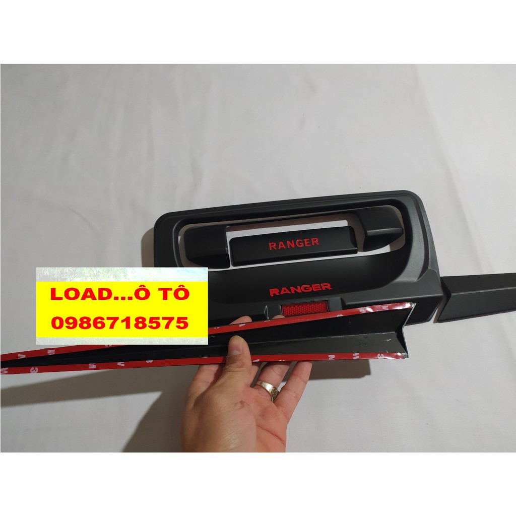 Bộ ốp hõm cốp và tay Cốp Ford Ranger 2022-2016 đen nhám cao cấp xe Đủ Bộ