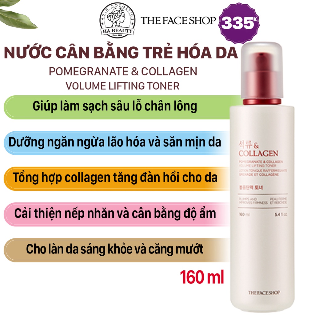 Nước Cân Bằng Trẻ Hóa Da 💖 FREESHIP 💖 Nước Cân Bằng The Face Shop - Pomegranate & Collagen Volume Lifting Toner 160ml