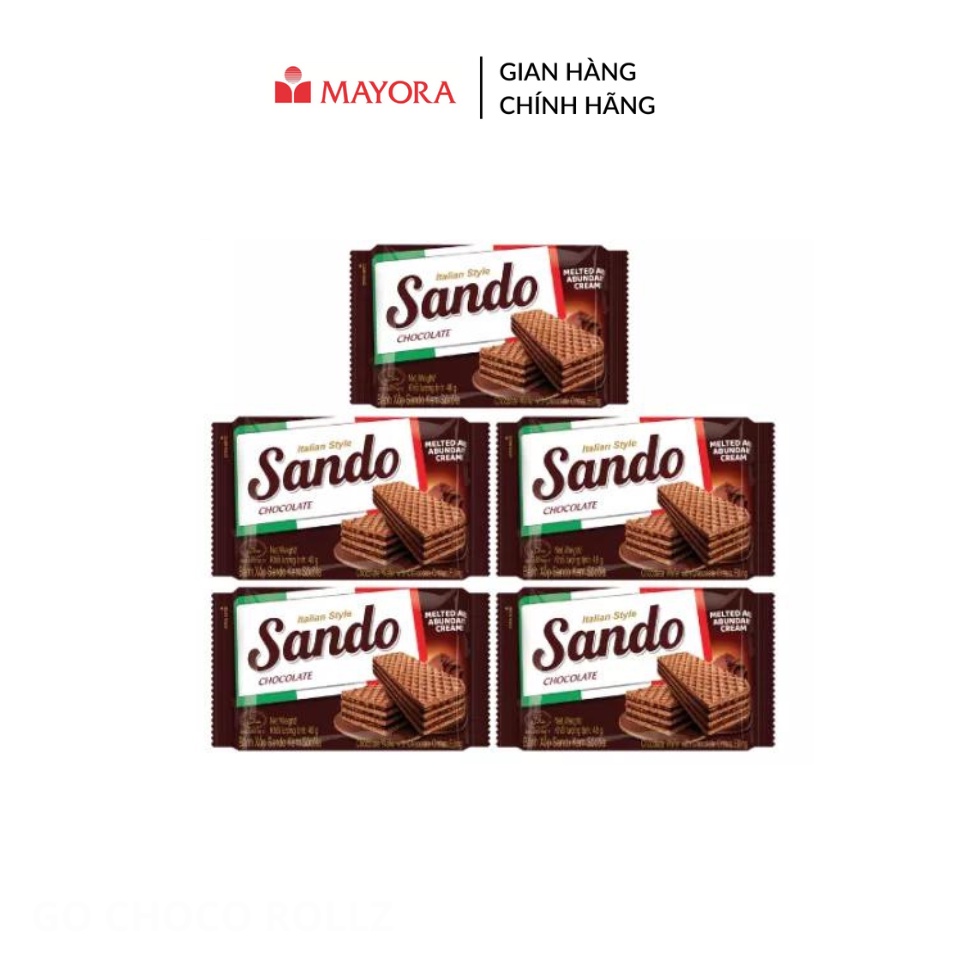 5 Gói Bánh Xốp Sando - Vị Chocolate 48g