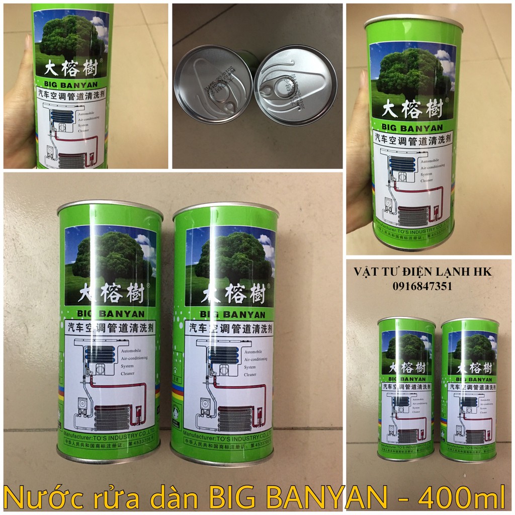 Nước Xúc Rửa Đường Ống Gas Cho Dàn Nóng Dàn Lạnh BIG BANYAN , DOUBLE PENGUIN 400ML Súc rửa giàn máy lạnh ô tô