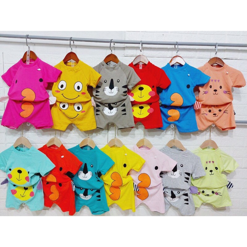 Bộ cotton hình thú cộc tay