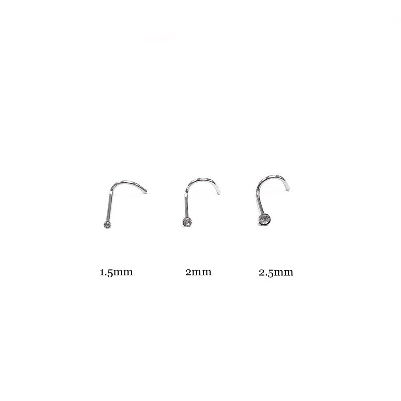 Khuyên mũi đá thường chân cong