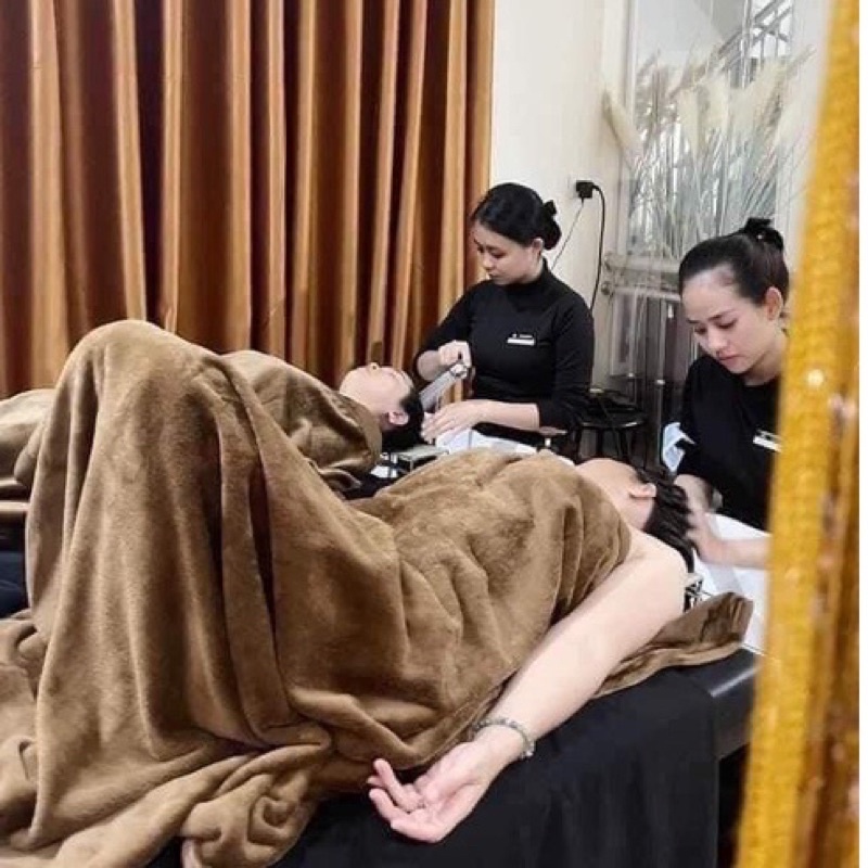 Chăn muji lông thỏ cho spa, chăn văn phòng dày ấm kt 110x200cm/900g