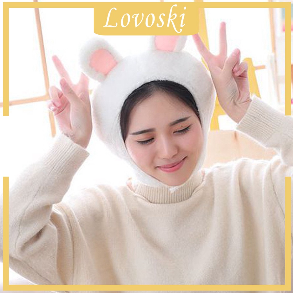 Mũ Tai Thỏ Hoạt Hình Hóa Trang Mùa Đông [Lovoski]