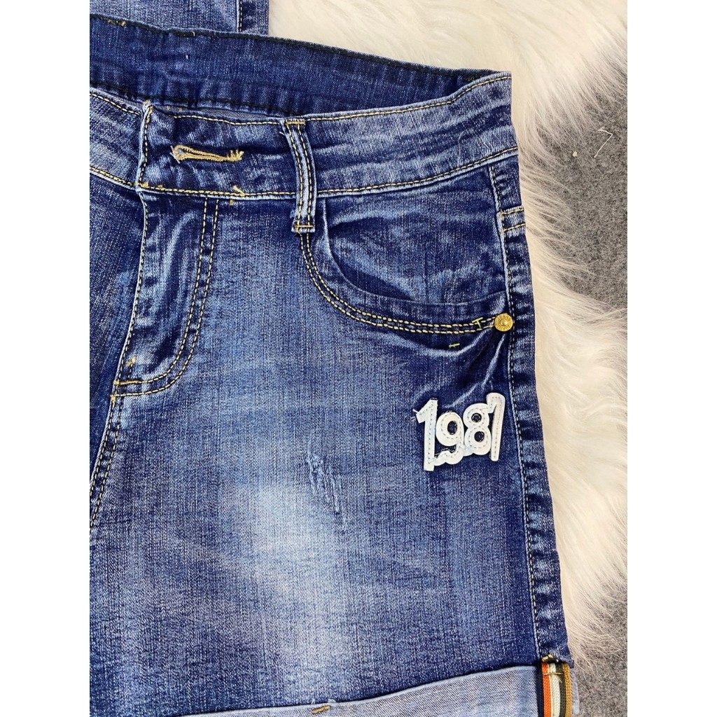 Quần Short Jeans Nữ Gập Gấu Thêu Chữ Siêu Hot N203