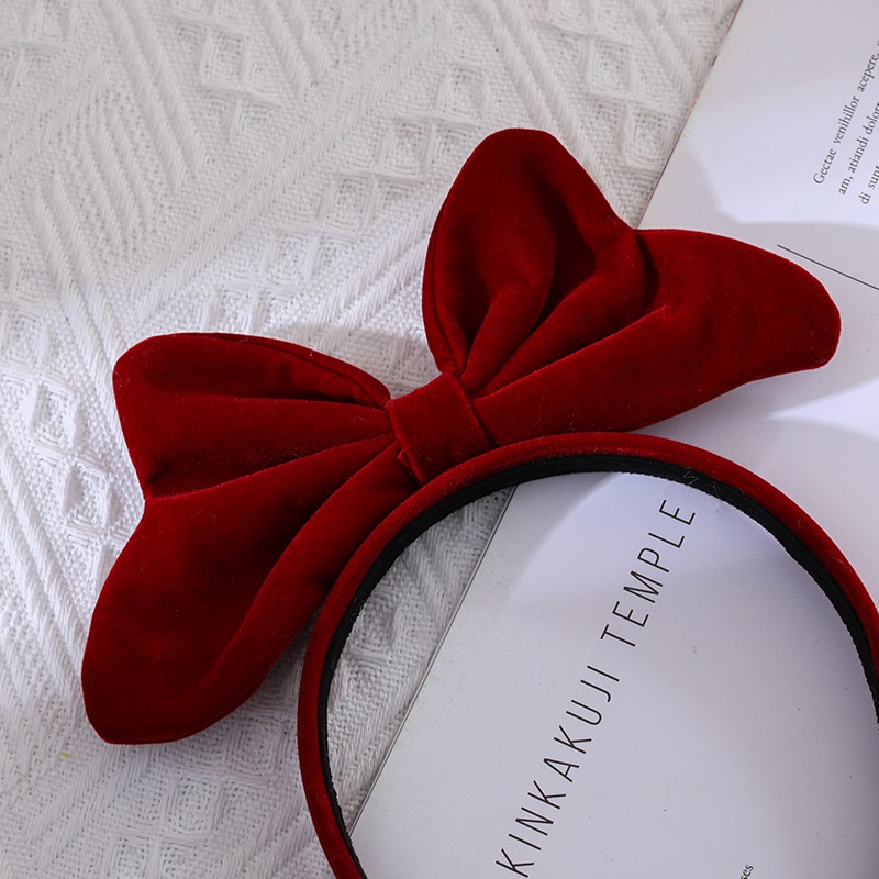 Băng Đô Nhung Thắt Nơ Ba Chiều Cao Cấp Dễ Thương Phong Cách Mới Dành Cho Bạn Nữ