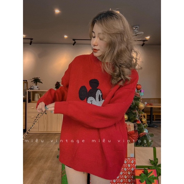 Áo nỉ Mickey màu Đỏ
