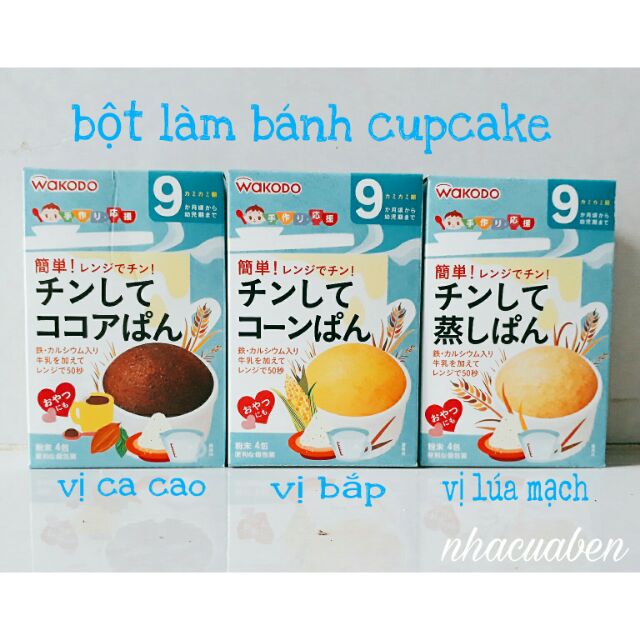 Bột làm bánh bông lan (cupcake) Wakodo cho bé từ 9 tháng tuổi