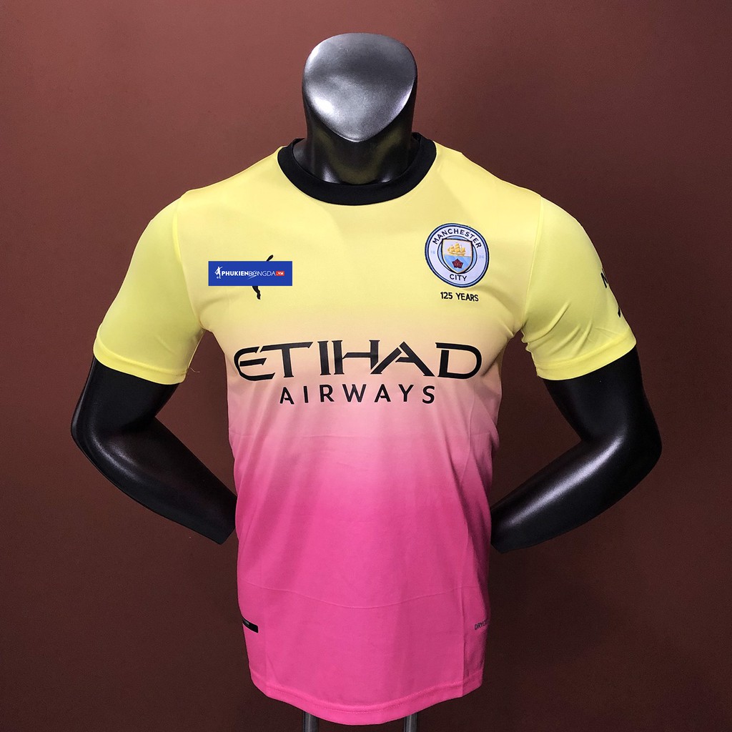 Áo đấu Man City 2019-2020 vàng hồng, áo Manchester City 2020 vàng hồng 3rd Bản F1(Thái Lan)