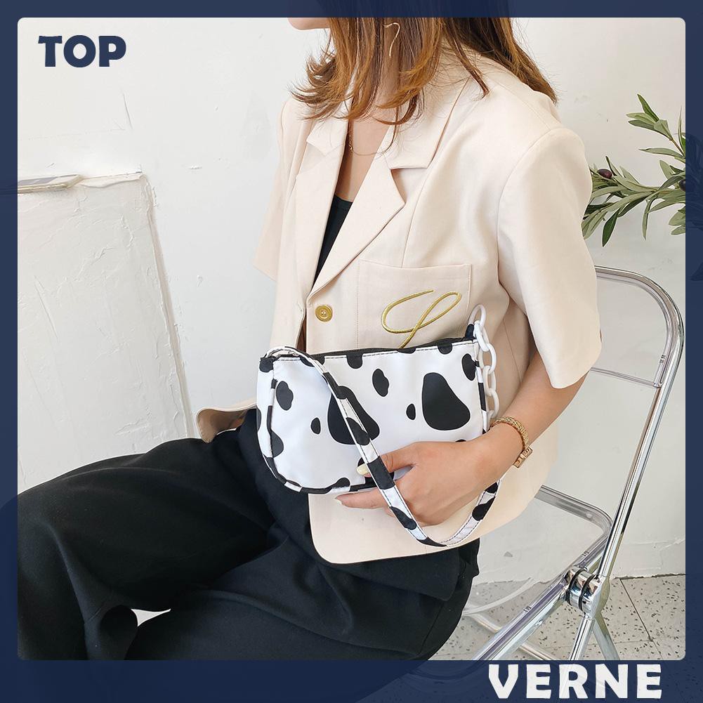 Túi Xách Nữ Đeo Vai In Hình Bò Sữa