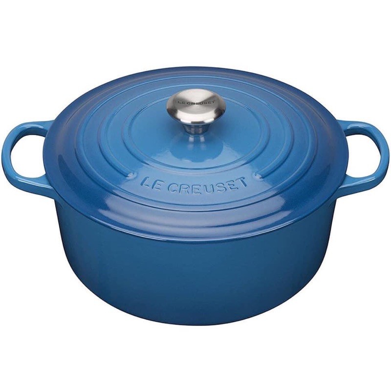 SIÊU PHẨM NỒI GANG LECREUSET 20cm màu Xanh Blue Marseille CAO CẤP Sản xuất tại Pháp