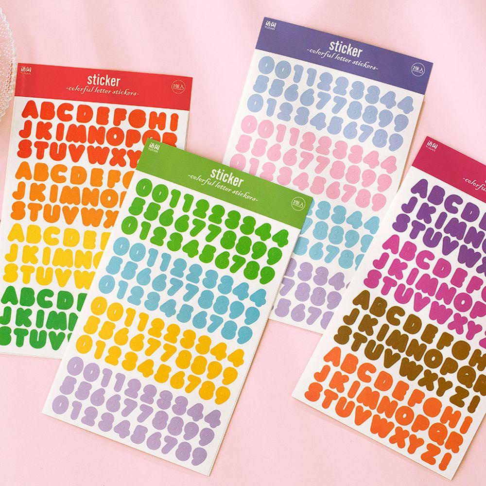 Set 2 Tấm Sticker Dán Trang Trí Sổ Tay / Nhật Ký Hình Chữ Cái Alphabet Dễ Thương