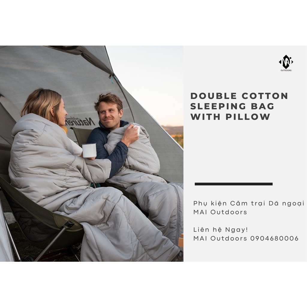 Túi ngủ đôi Cotton kèm gối NatureHike NH21MSD05