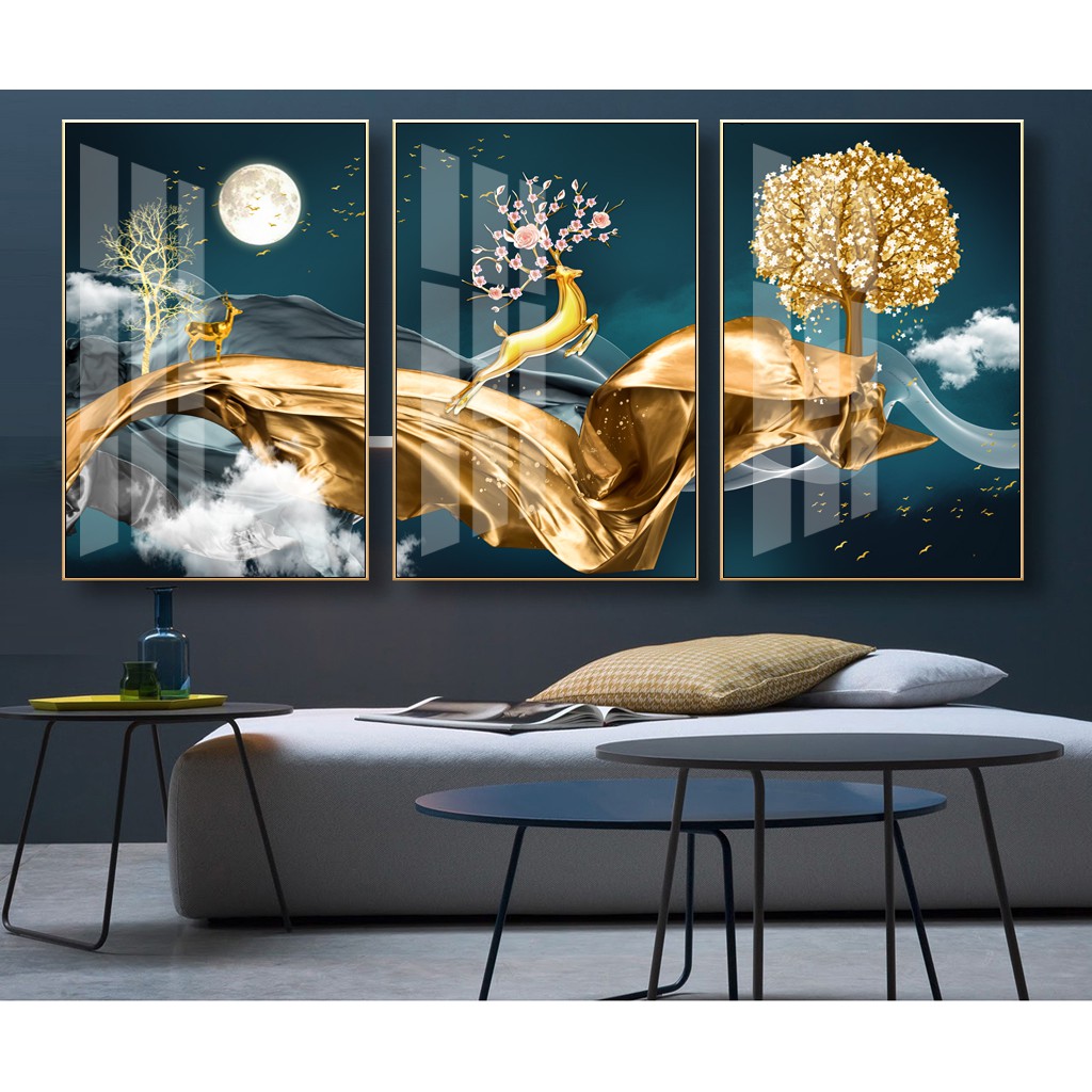 Bộ 3 tranh Canvas hoa súng