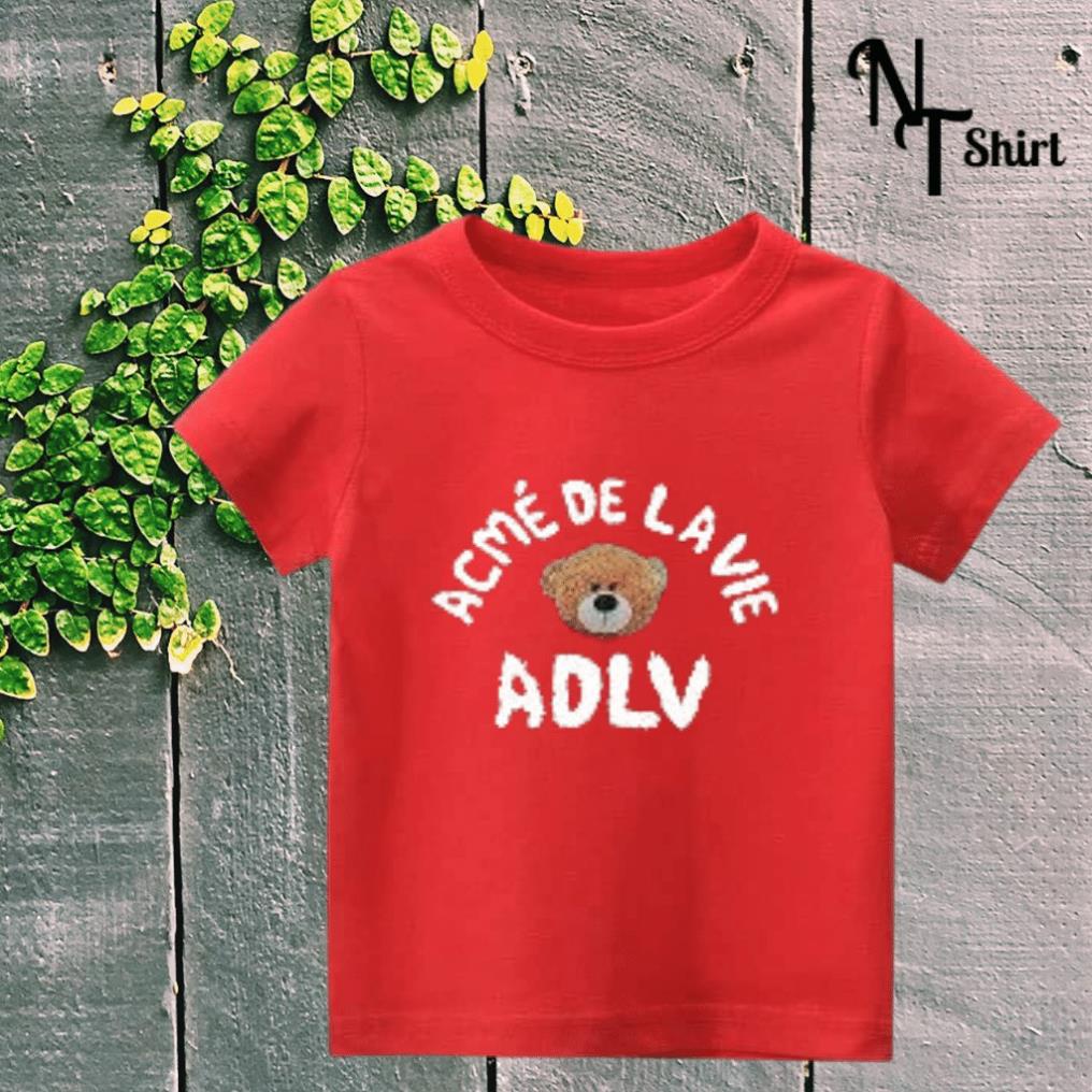 Áo thun bé trai và bé gái, Áo phông trẻ em in hình ADLV TEDDY BEAR, Áo cotton xịn mặc mát thoải mái hình chất lượng