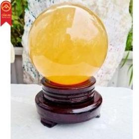 Bi cầu đá núi lửa ĐỎ , đá canxit VÀNG , TRẮNG từ 8cm đến 15cm tặng đế gỗ