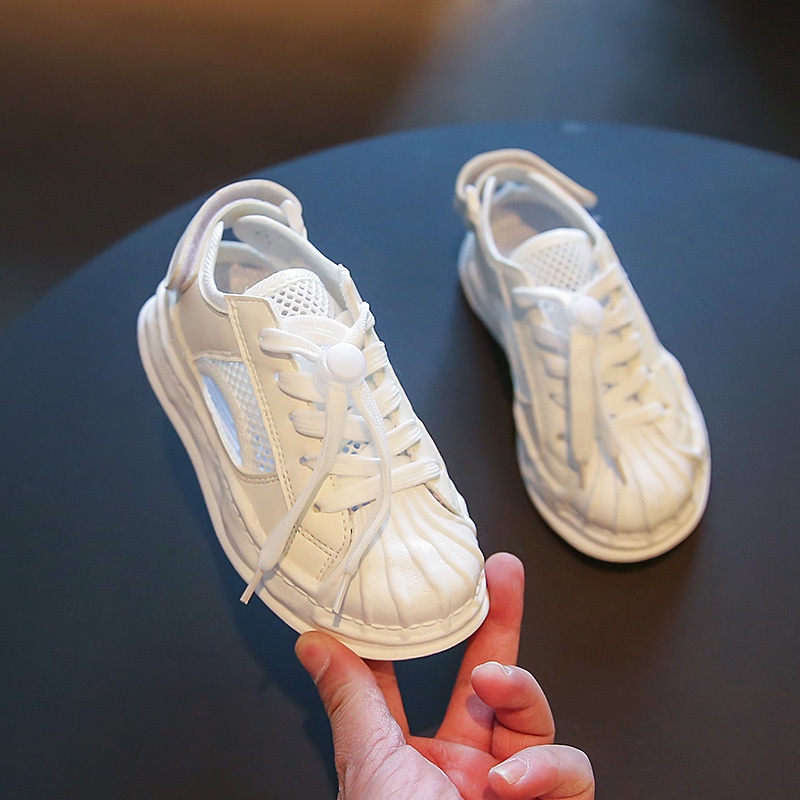 Giày Thể Thao Lưới Thoáng Khí Đế Mềm Chống Trượt Có Dây Rút Cho Bé Gái 2-16 Tuổi