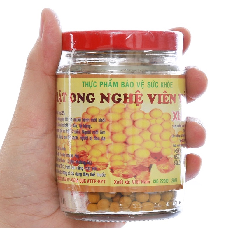 MẬT ONG NGHỆ VIÊN VÀNG XUÂN NGUYÊN LỌ 100gr - HỔ TRỢ ĐAU DẠ DÀY