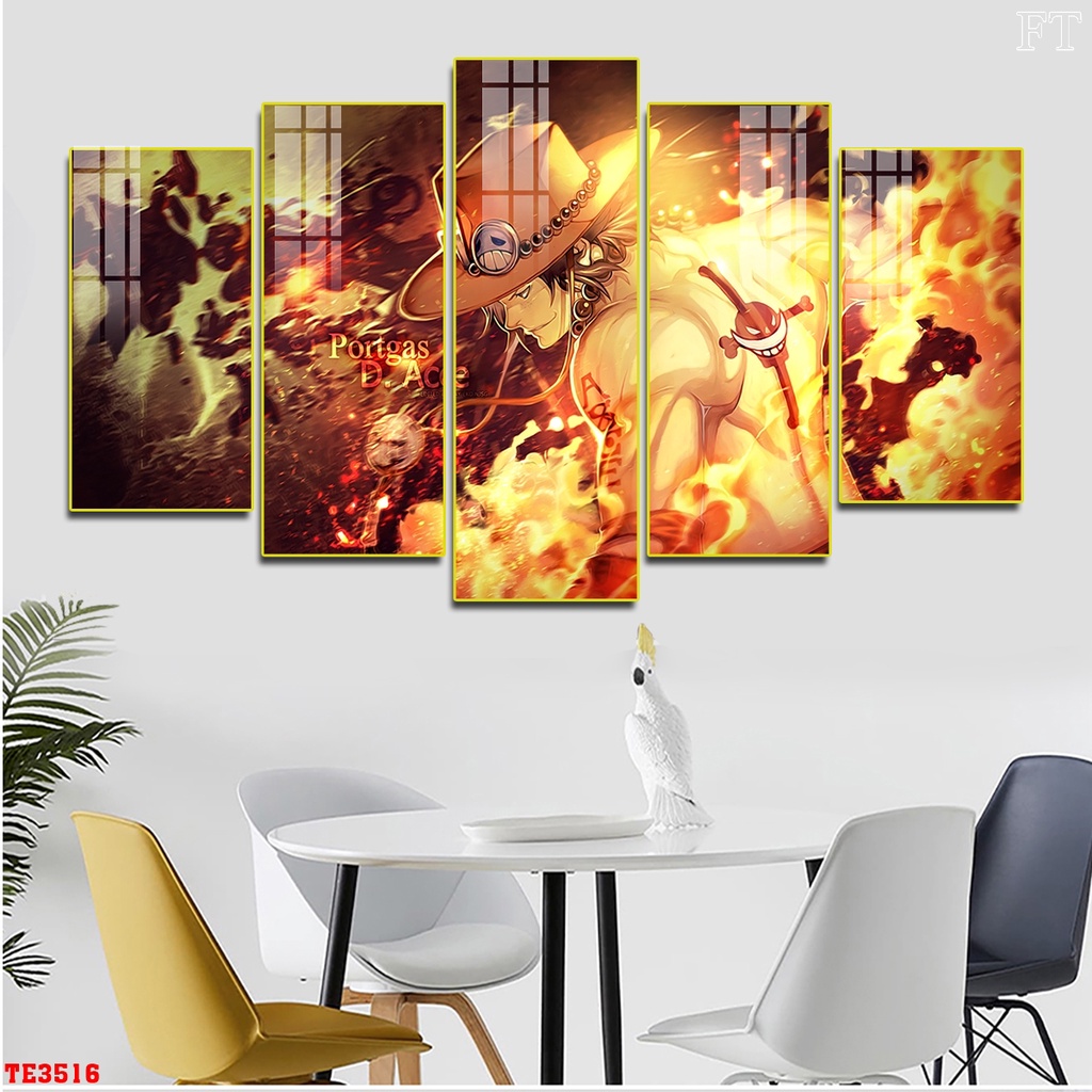 Tranh dán tường one piece, anime -  bộ 5 tranh ghép dán tường MELYHOME