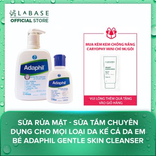 Sữa rửa mặt - Sữa tắm chuyên dụng cho mọi loại da kể cả da em bé Adaphil Gentle Skin Cleanser 125ml - 500ml