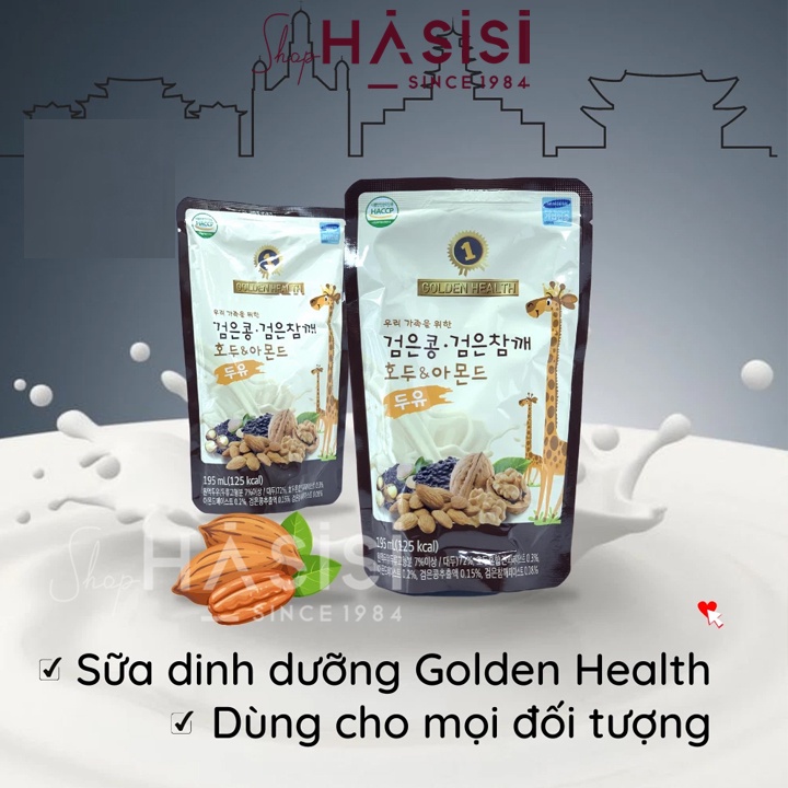 Thùng 20 Gói Sữa Hạt Óc Chó Dinh Dưỡng Tăng Chiều Cao Của Hàn Quốc - GOLDEN HEALTH ( 195ml x 20 gói)