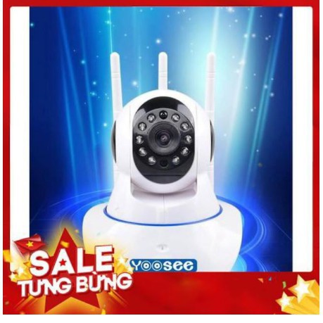 Camera 3 Râu Dùng Phần Mềm Yoosee Xoay 360 Độ Bắt Wifi Cực Khỏe - Camera Yoosee 3 Râu - Camera 3 Ăng ten