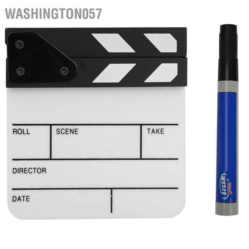 Washington057 Washington057 Mini Acrylic Director Scene Clapperboard TV Movie Action Board Film Cut Prop with Pen