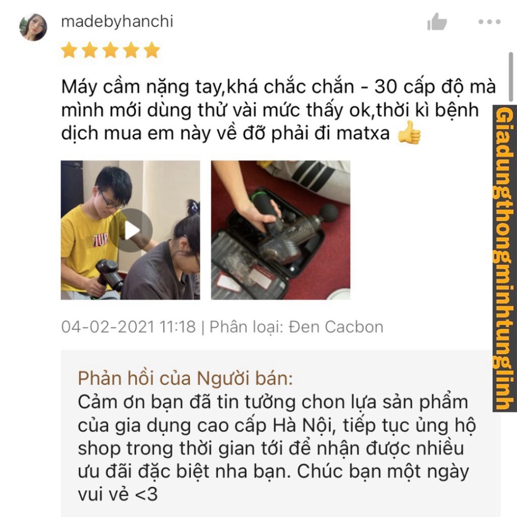 Máy Massage Cầm Tay Cao Cấp EM003 - Mát xa với 6 đầu 20 chế độ giảm mệt mỏi, tăng tuần hoàn máu, giảm đau nhức tay chân