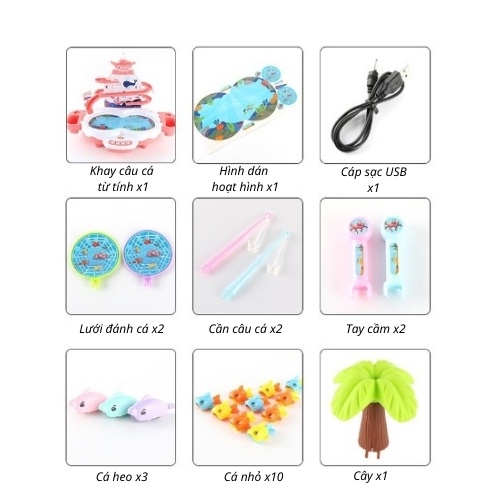 Bộ đồ chơi câu cá tháp trượt cao cấp chơi được với nước cho bé trai và bé gái 2 3 4 5 6 7 tuổi. Đồ chơi trẻ em