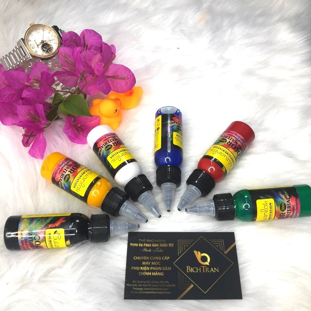 Mực phun xăm tattoo - mực xăm hình  màu lên trong sáng rõ nét độ bền cao ( lọ 30ml) - Dùng xăm lên người. được