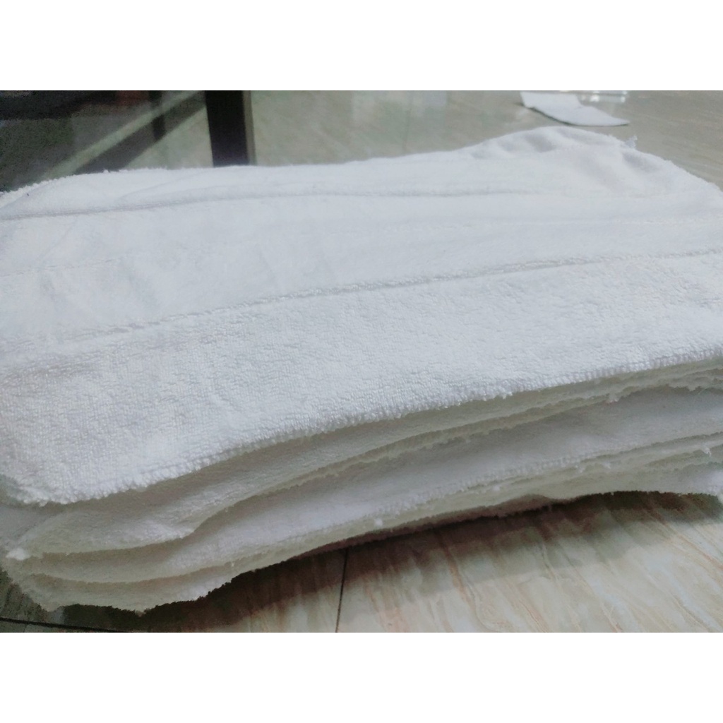 1kg khăn trắng, khăn  lau đa năng ghép miếng siêu thấm hút, không ra bông không phai màu, độ bền cao