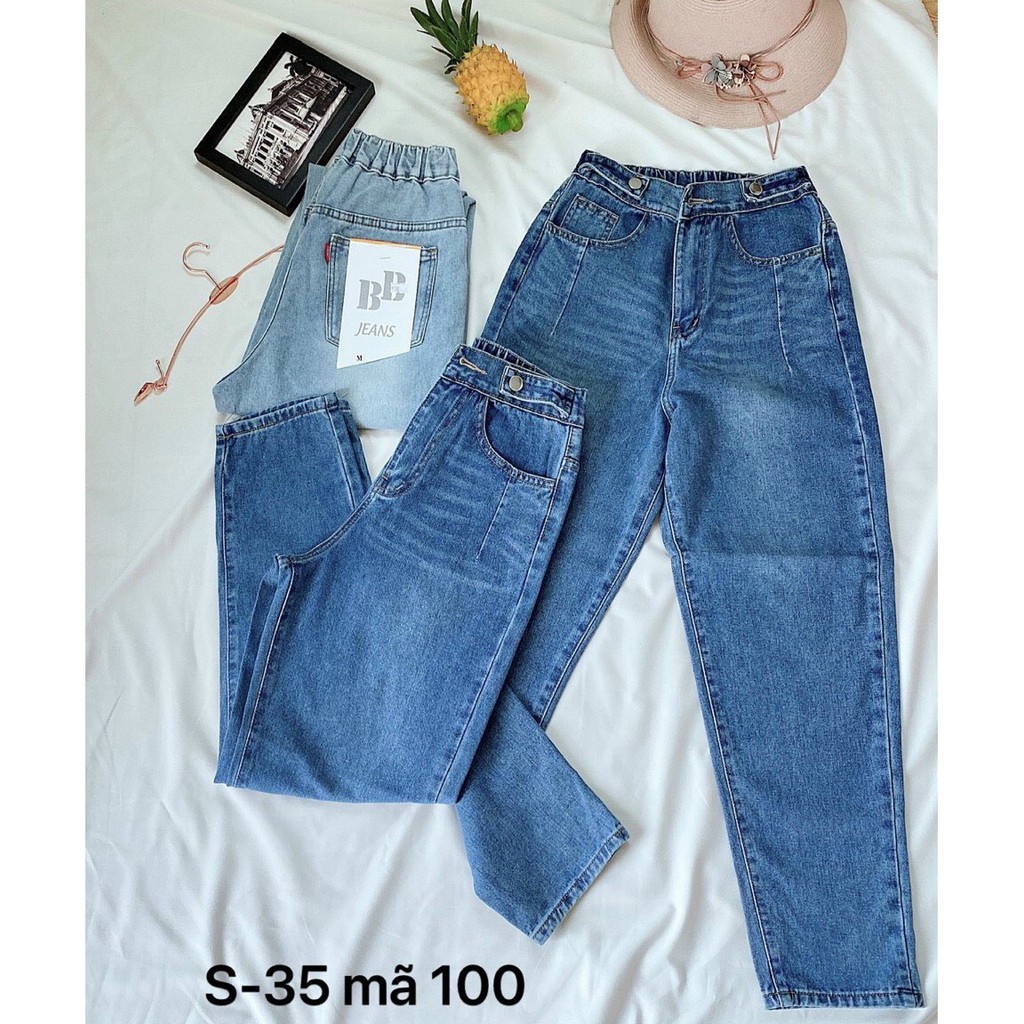 Quần Baggy Nữ Quần Baggy Jean Nữ Size Đại Lưng Thun Từ 40kg Đến 80kg Hàng VNXK Bigsize MS100