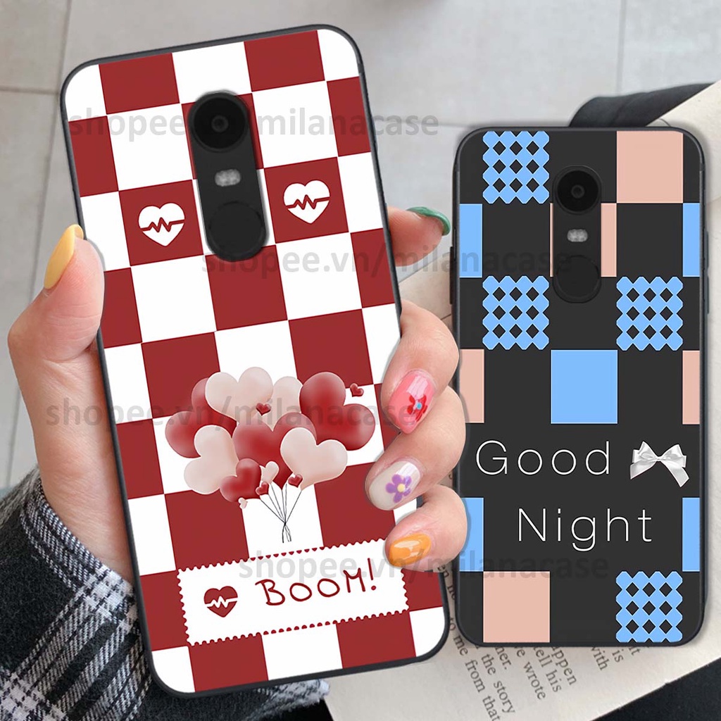 Ốp Xiaomi Redmi Note 4/ Note 4x / Redmi 5 Plus caro họa tiết nhiều màu sắc siêu đẹp thời trang cá tính