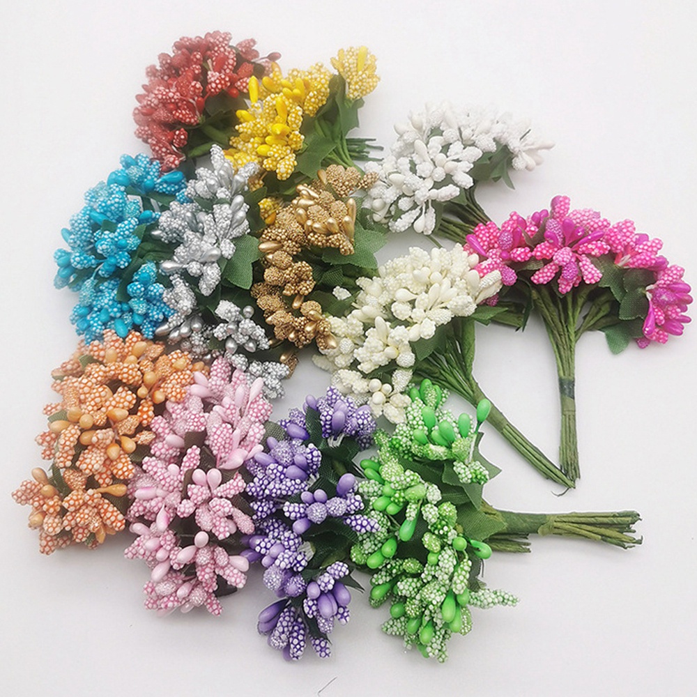 Set 12 / 14 Cành Hoa Lá Giả Dùng Trang Trí Tiệc Cưới