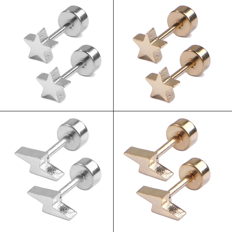 Set 18 Đôi Khuyên Tai Bằng Thép Không Gỉ Nhiều Kiểu Dáng Thời Trang Cho Nam Nữ