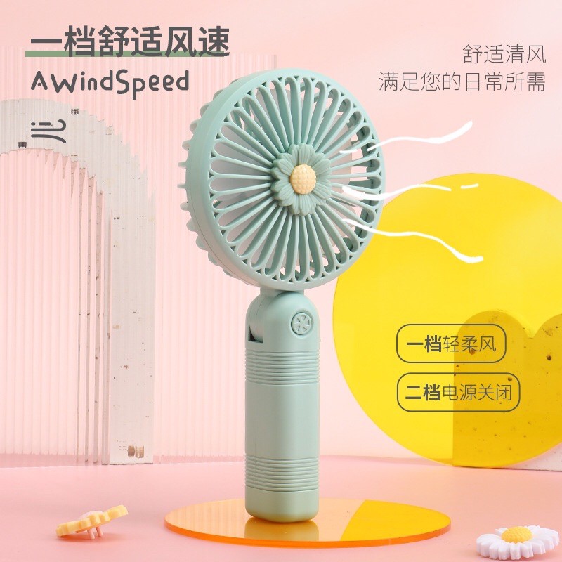 Quạt Mini Cầm Tay Tích Điện Hoa Cúc (Tặng kèm dây sạc) | BigBuy360 - bigbuy360.vn