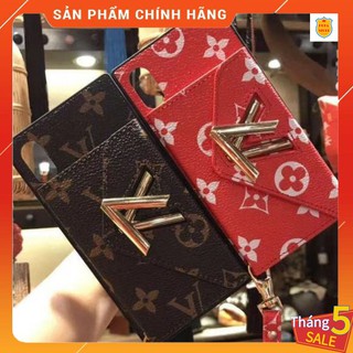 Ốp lưng LV 2019 có 2 ví,  tặng kèm dây đeo +gương soi iphone 6/6s plus - iphone 7/7/8 plus - iphone x/xs/xs max