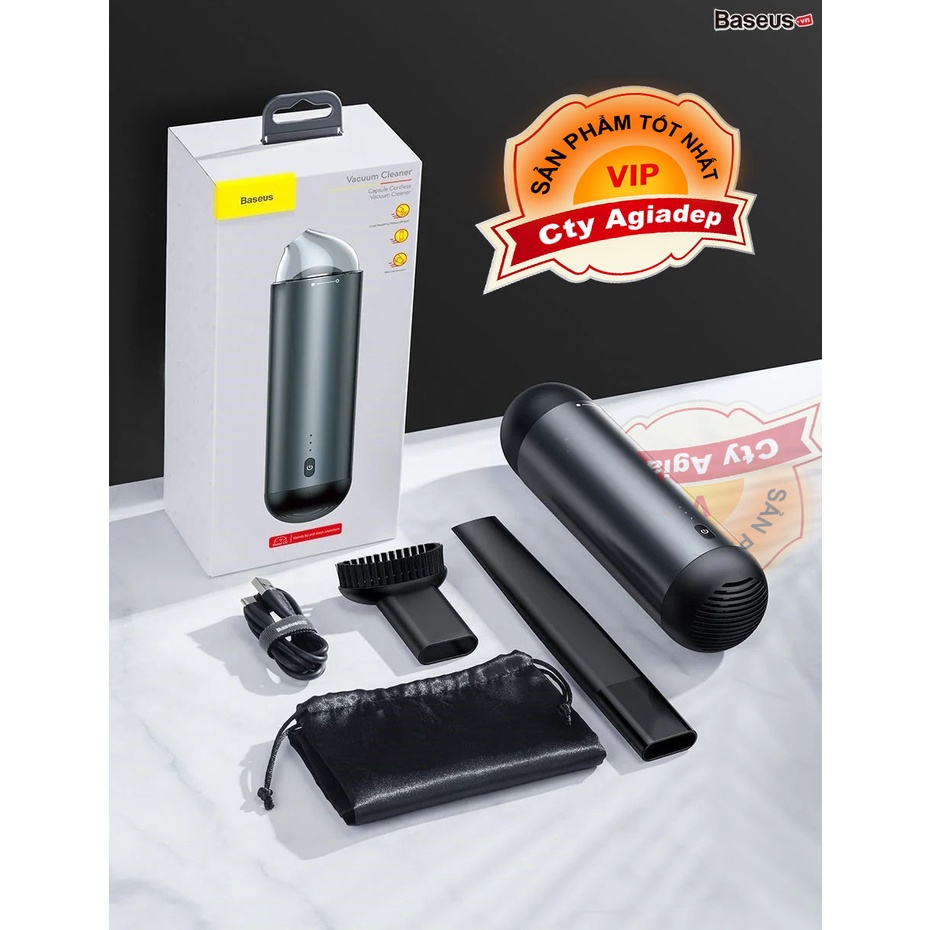 Máy hút bụi mini cầm tay, bỏ túi Baseus pin sạc siêu mạnh, siêu xịn 4000Pa đạt chuẩn chất lượng châu âu chính hãng