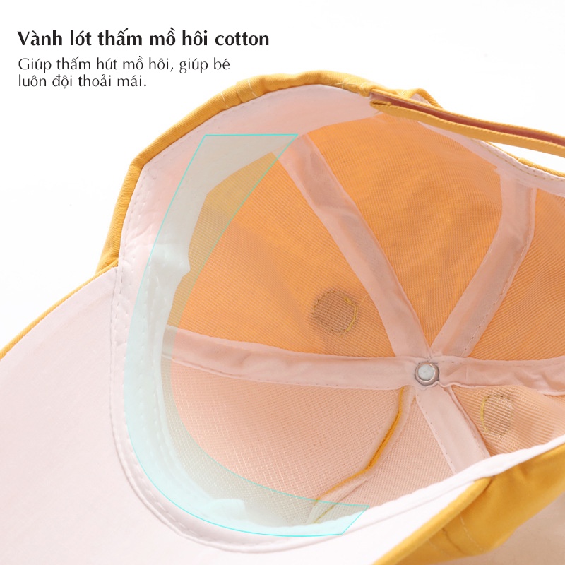Mũ nón lưỡi trai cho bé 1-3 tuổi, hoạt hình 3D HỔ dễ thương, chất liệu cao cấp mềm êm, khoá dán tiện lợi phong cách HOT