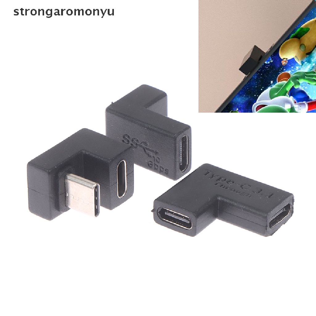 【YU】 USB 3.1 Type-C 20Gbps Male to Female 90 Degree Right Angle Adapter OTG Converter .