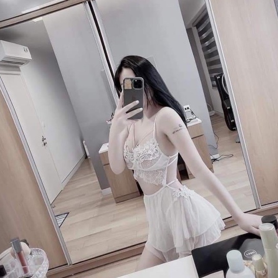 Tặng chip xinh _ Váy ngủ sexy xuyên thấu voan lụa phối viền nâng ngực cao cấp Đầm mặc nhà gợi cảm quyến rũ SP056